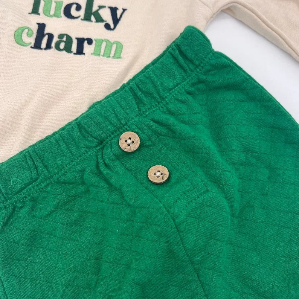 NWOT 🥀 0-3Mo. "Lucky Charm" Wonder Nation St. Patrick's Day 2 Piece Onesie Set - Picture 6 of 10